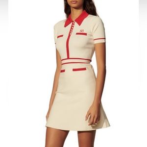 Sandro tipped short sleeve fit & flare dress NEVER WORN WITH TAGS